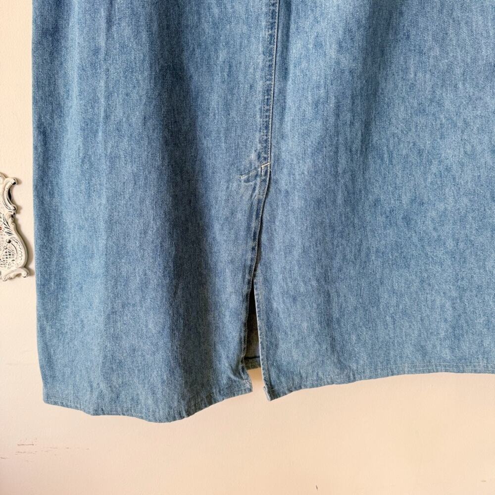 Vintage Y2K Western Cowgirl St. John’s Bay Denim Midi Skirt 14 - Picture 4 of 6